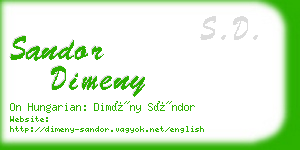 sandor dimeny business card